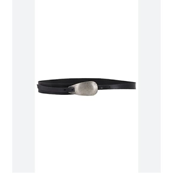FREE PEOPLE Black Leather Belt With Silver OYESTER HIP Buckle, REVOLVE, WESTERN main image 4